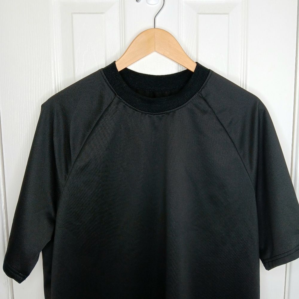 MANFINITY Men’s Black Raglan Sleeve Athletic T-Shirt Large Stretch Gym